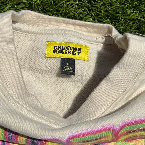 Chinatown Market Through The Foam Crewneck Sweatshirt 'Bone' - Picture 5 of 5